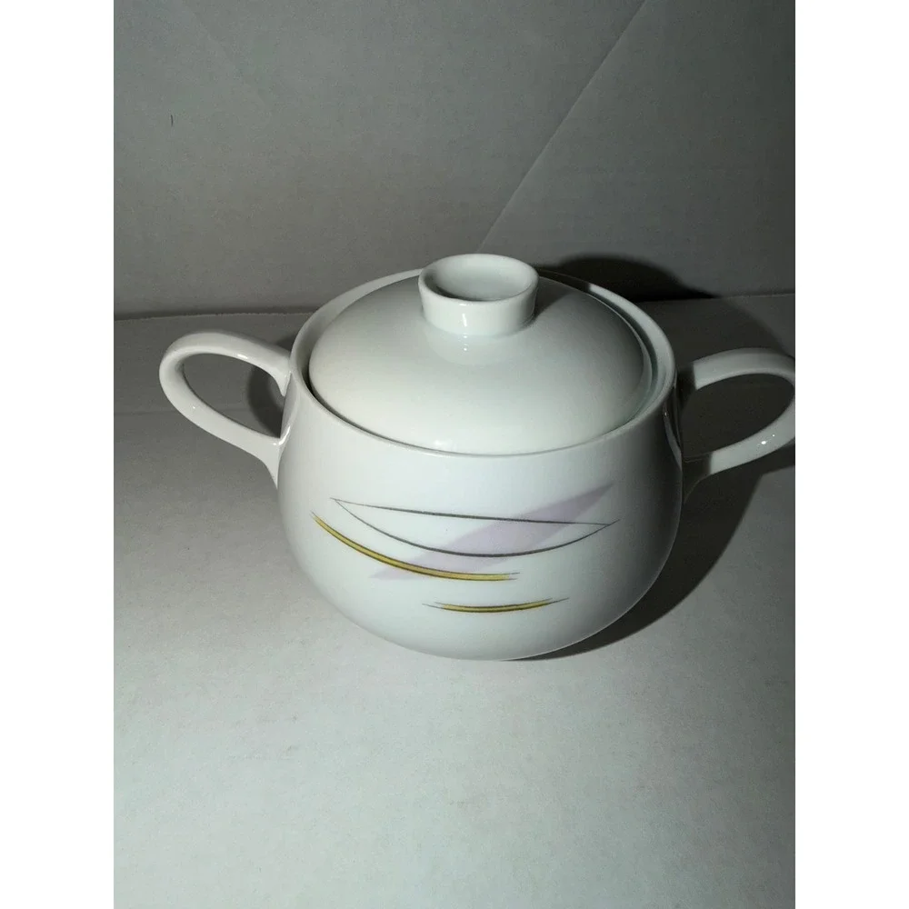 Vintage Rosenthal continental sugar bowl with lid Silvana pattern Germany MCM